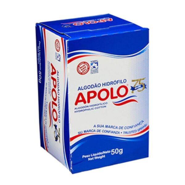 Algodão Rolo Hidrófilo Caixa Apolo 50g