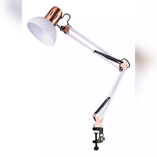 Luminária de Mesa Articulada Grande com Presilha - Branca Cromada