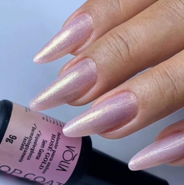 Top Coat  Volia Efeitos Frasco 9g - Rosé Gold - Imagem 2