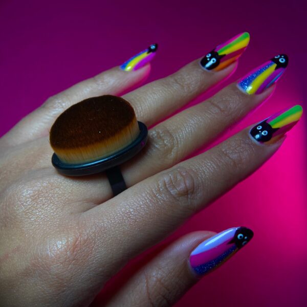 Anel Pompom Espanador Pó Para Unhas - Importado - Imagem 5