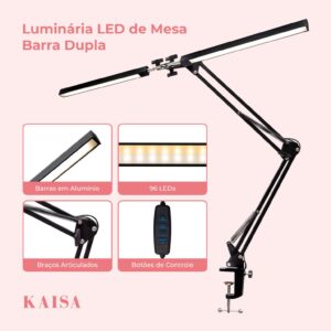 Luminária De Mesa LED Barra Dupla - KAISA