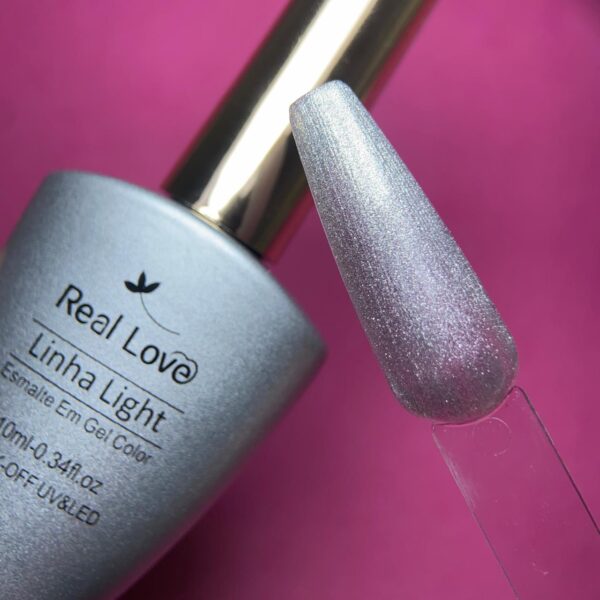 Esmalte em Gel Linha Light Prata Real Love 10ml - Cor 001
