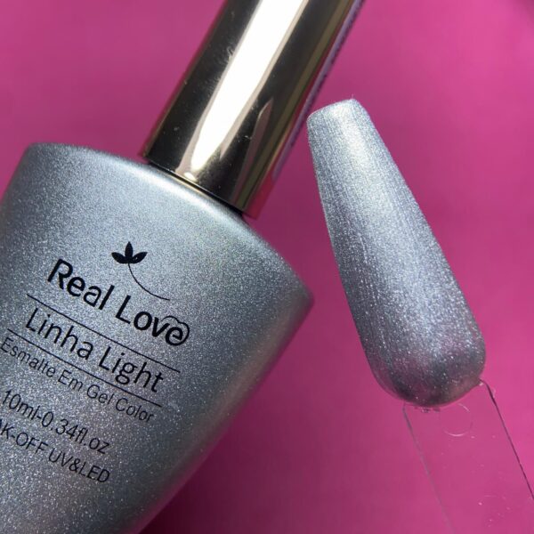 Esmalte em Gel Linha Light Prata Real Love 10ml - Cor 002