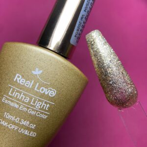 Esmalte em Gel Linha Light Dourado Real Love 10ml - Cor 004