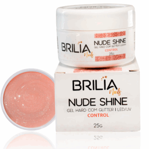 Gel com Glitter Hard Control Brilia 25g - Nude Shine