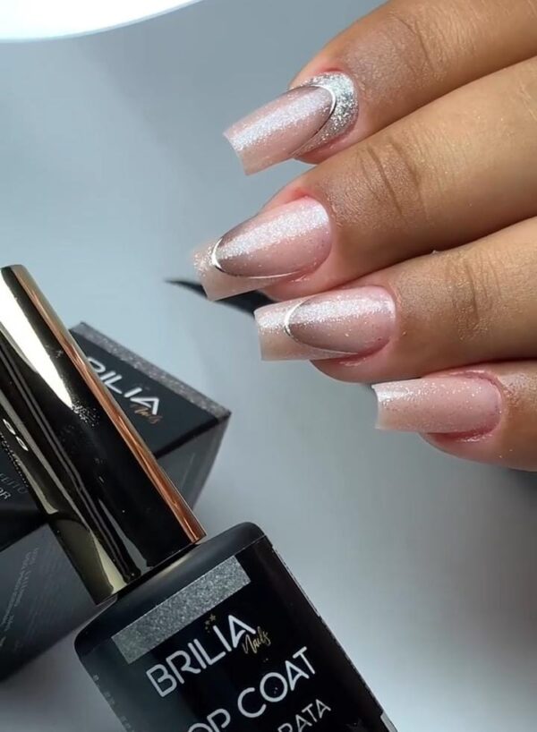 Top Coat com Glitter Brilia 9g - Shine Prata - Imagem 3
