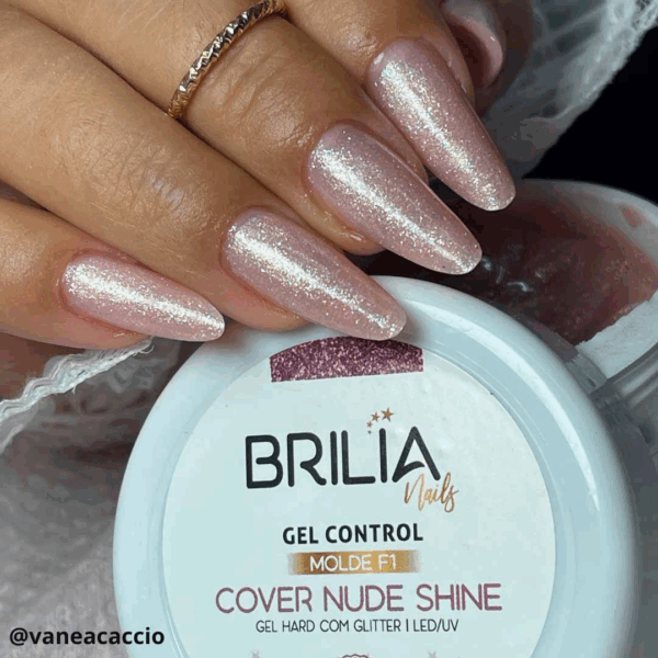 Gel com Glitter Hard Control Molde F1 Brilia 25g - Cover Nude Shine - Imagem 3