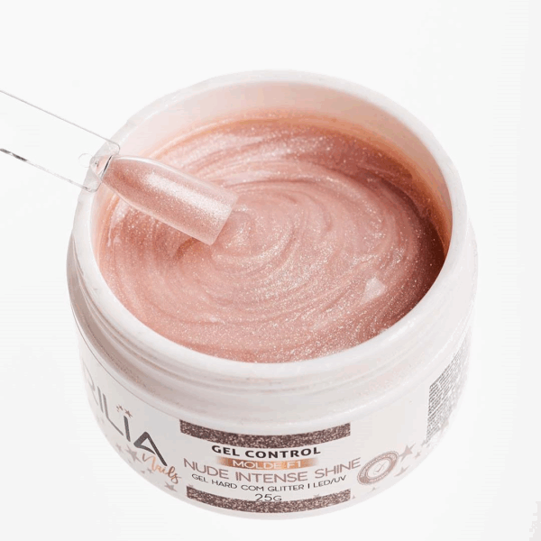 Gel com Glitter Hard Control Molde F1 Brilia 25g - Nude Intense Shine - Imagem 2