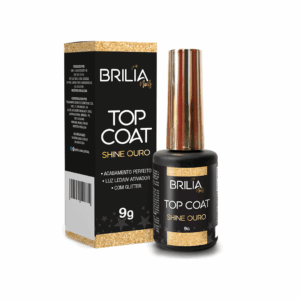 Top Coat com Glitter Brilia 9g - Shine Ouro