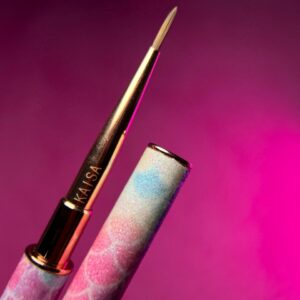 Pincel Fino Para Gel Com Tampa Kaisa - Cabo Colorido