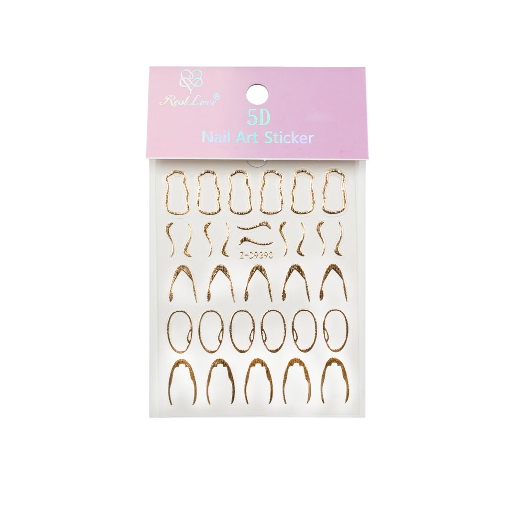 Decoração Adesiva Efeito 5D Dourado - Real Love