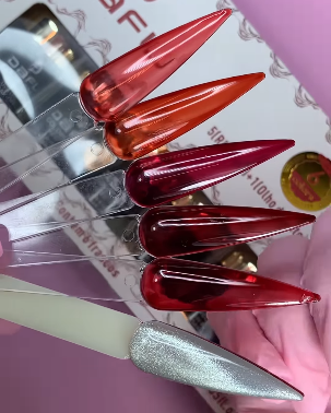 Kit Esmalte em Gel Dafu 10ml - 5 Red Véu + 1 Olho de Gato - Imagem 2