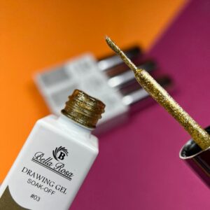 Esmalte em Gel Pincel Fino Bella Rosa 12ml - Dourado 03