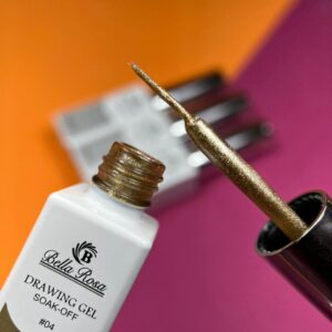 Esmalte em Gel Pincel Fino Bella Rosa 12ml - Dourado 04