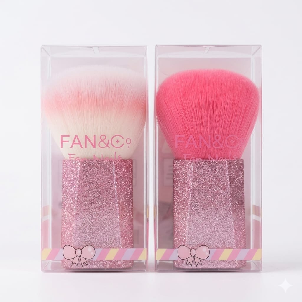 Pincel Espanador Luxo Base Glitter Fan Nails Un - Consultar Cores