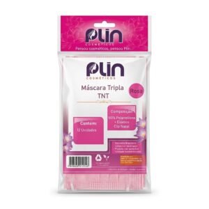 Máscara de TNT Tripla com Elástico Plin 12uni - Rosa