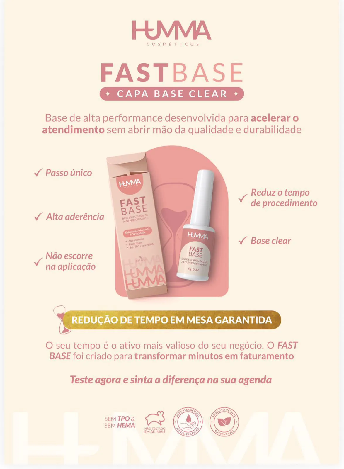 Fast Base Gel Base Clear Humma 9g - Passo Único
