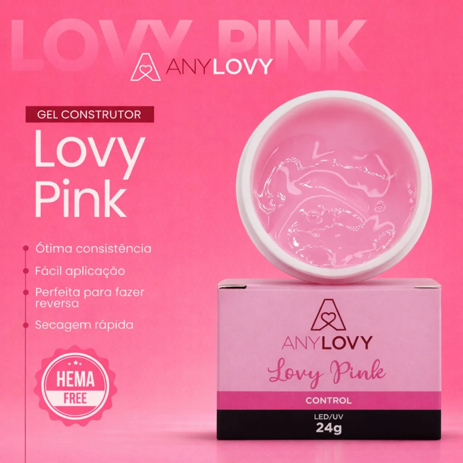 Gel Control AnyLovy 24g - Lovy Pink - Imagem 3