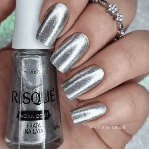 Esmalte Metálico Risqué - Prata na Lata