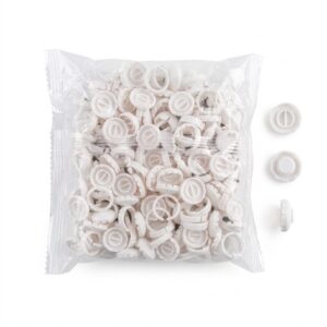 Anel Batoque Flor Para Cílios 100un - Branco